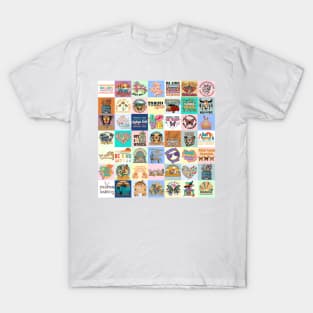 Retro Positivity Patchwork T-Shirt